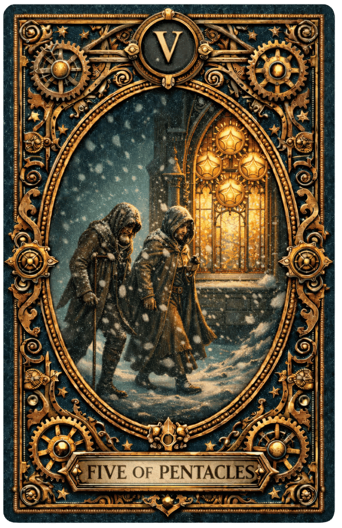 Five of Pentacles tarot card