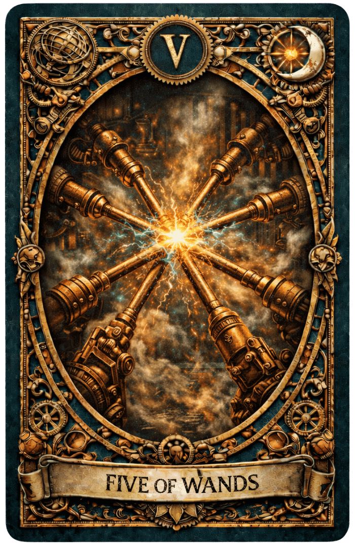 Five of Wands tarot card