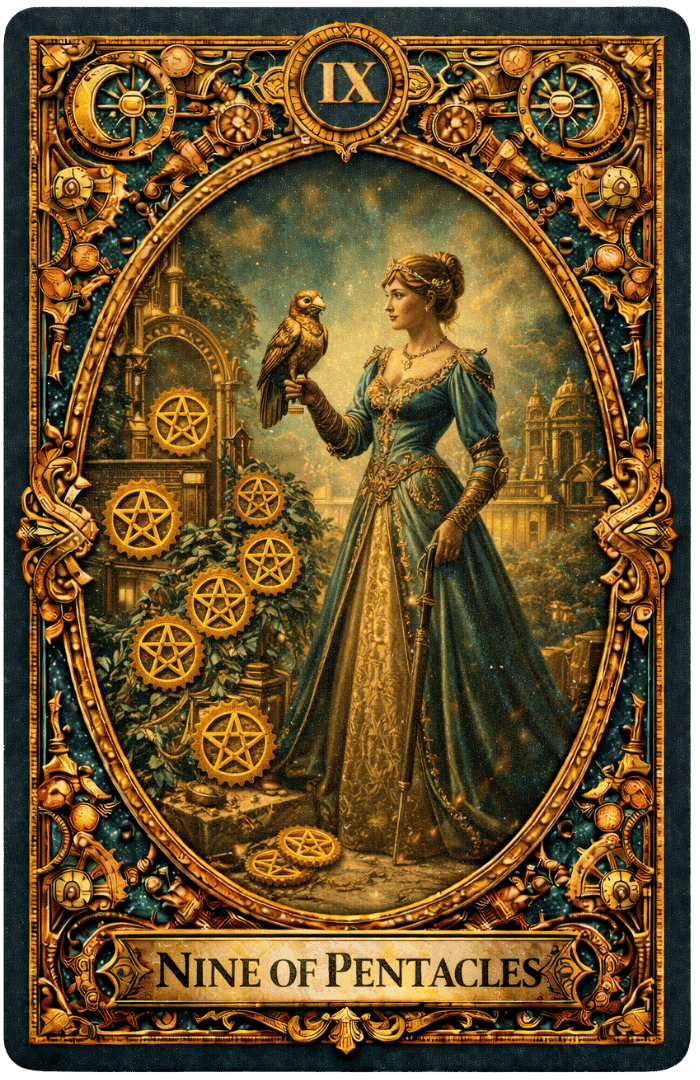 Nine of Pentacles tarot card