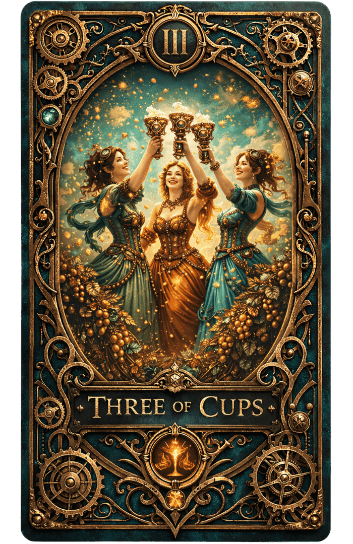 Three of Cups tarot card