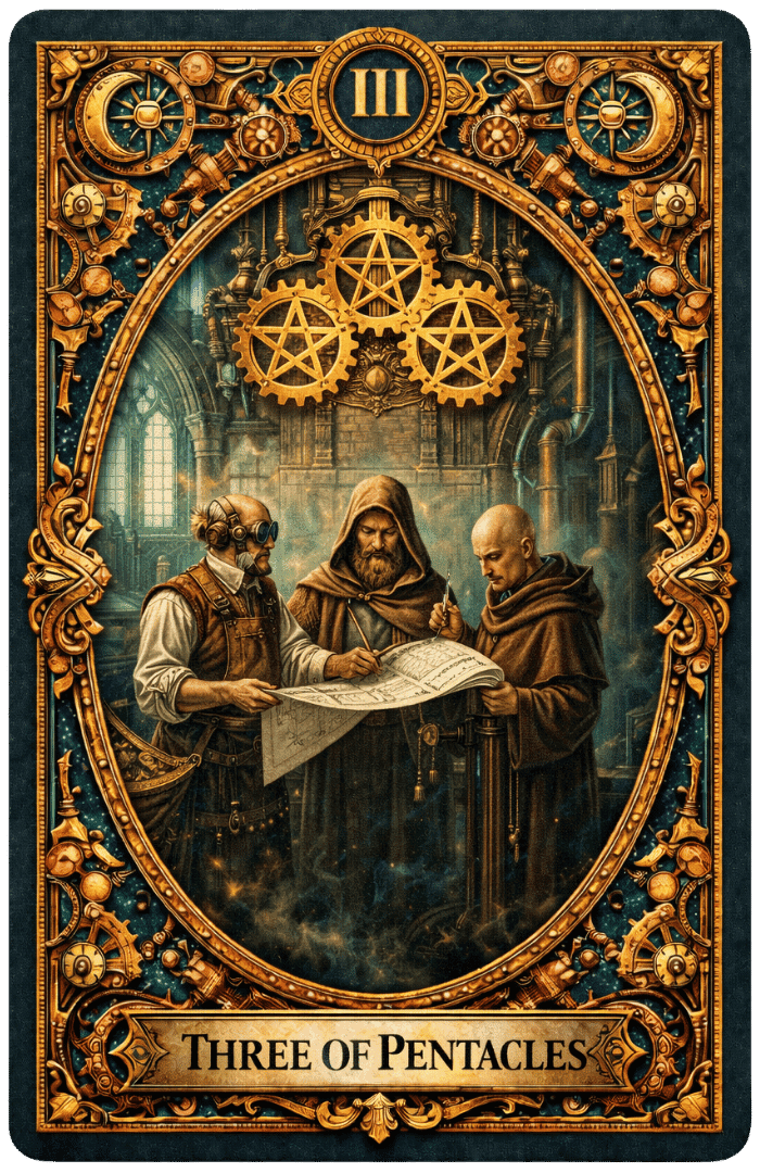 Three of Pentacles tarot card