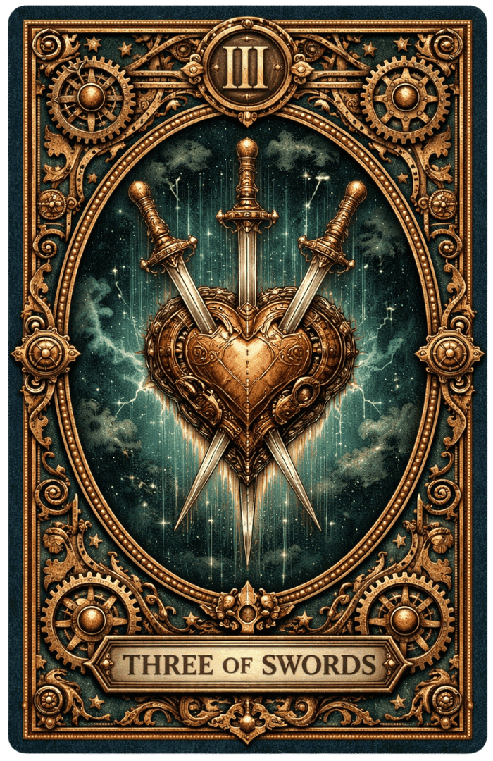 Three of Swords tarot card