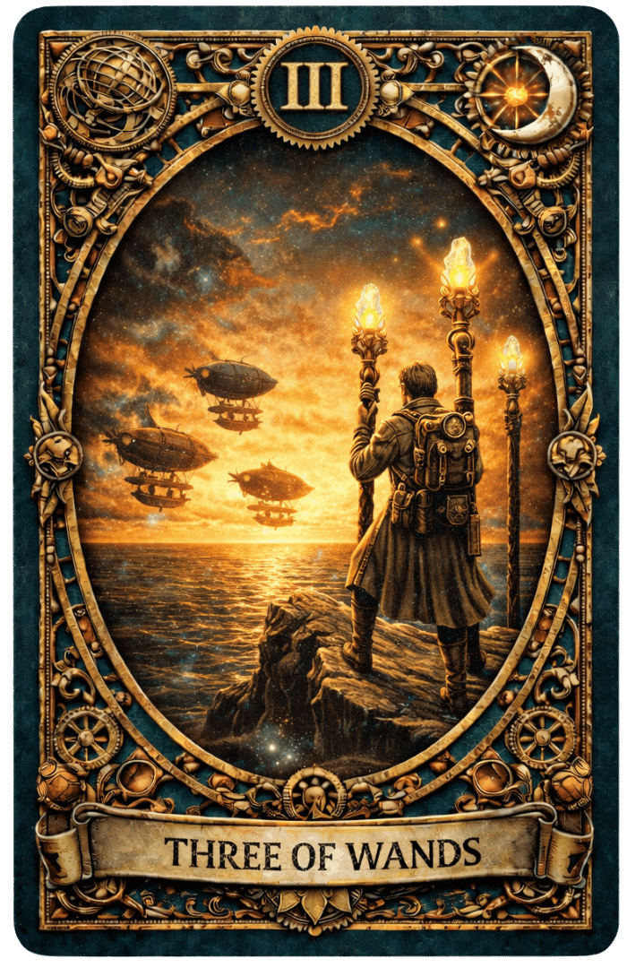 Three of Wands tarot card